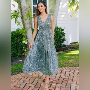 Anthropologie OMIKA rosalita midi dress in marine